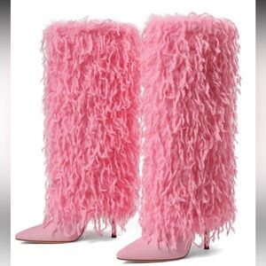 Pink Fuzzy Heels